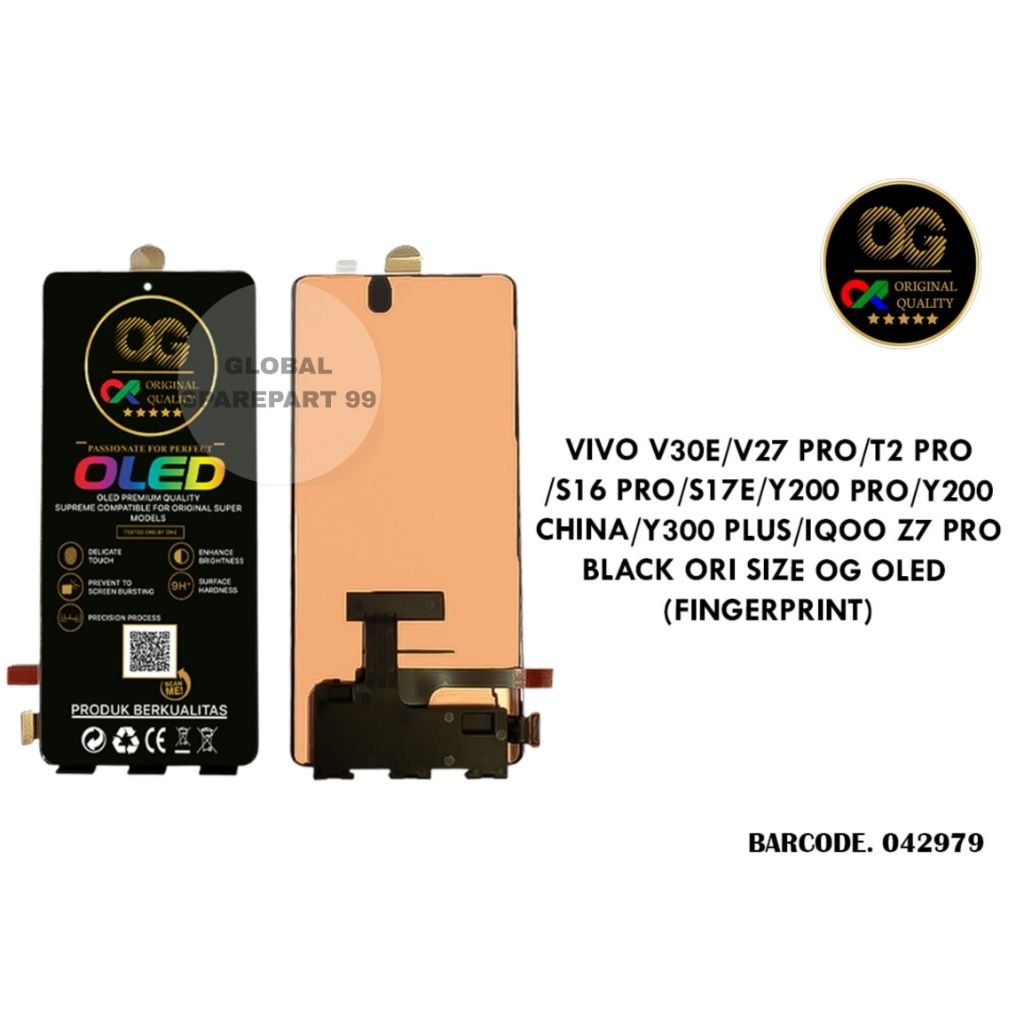 (OG OLED BISA FINGERPRINT) LCD TOUCHSCREEN VIVO V30E / VIVO V27 PRO / VIVO T2 PRO / VIVO S16 PRO / V