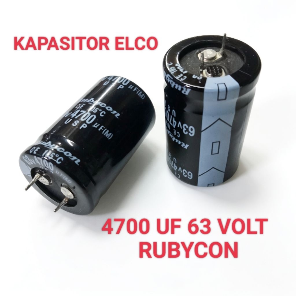 RUBYCON KAPASITOR ELKO 4700UF 63V ELCO 4700 UF 63 VOLT