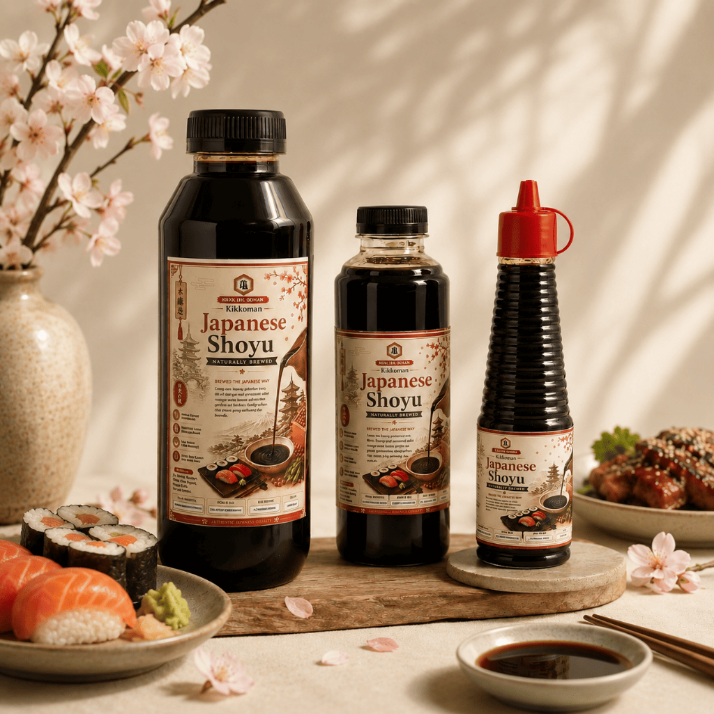 Kikkoman Shoyu Kecap Asin Jepang kemasan REPACK Halal ukuran 160 gr,  300 gr & 600gr