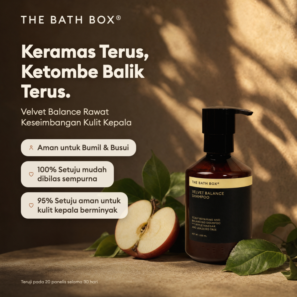 THE BATH BOX - Velvet Balance Shampoo (Ketombe, Anti-Ketombe, Shampoo Natural, Shampoo Alami, SLS Fr