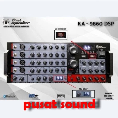 Amplifier Black Spider KA 9860 Dsp / Amplifier Ka 9860dsp / Amplifier Black Spider KA9860dsp