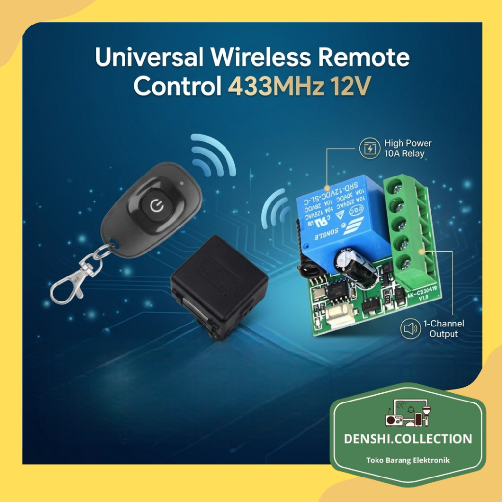 Kebidumei Universal Wireless Remote Control 433MHz 12V - KD433 - Black