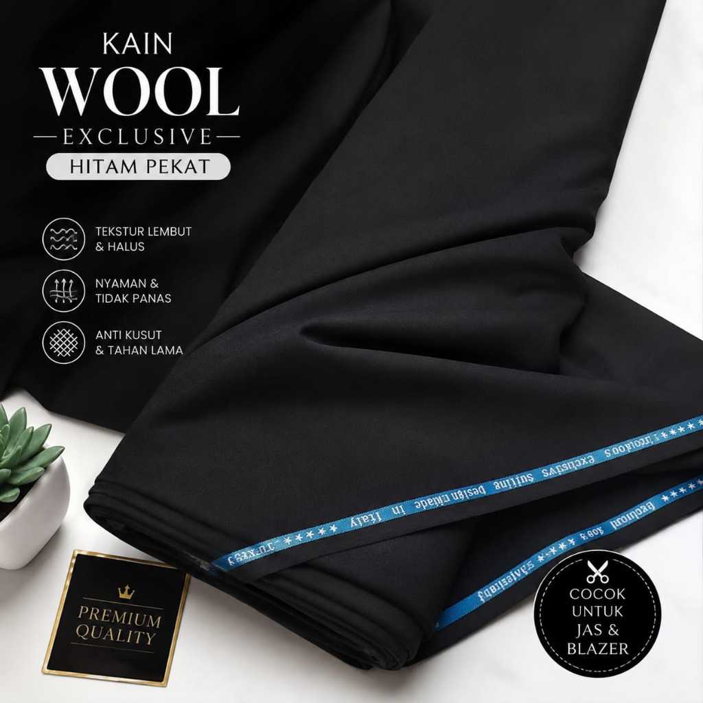 Superfine Wool & Silk Hugoboss Hitam ( Pronto Moda )