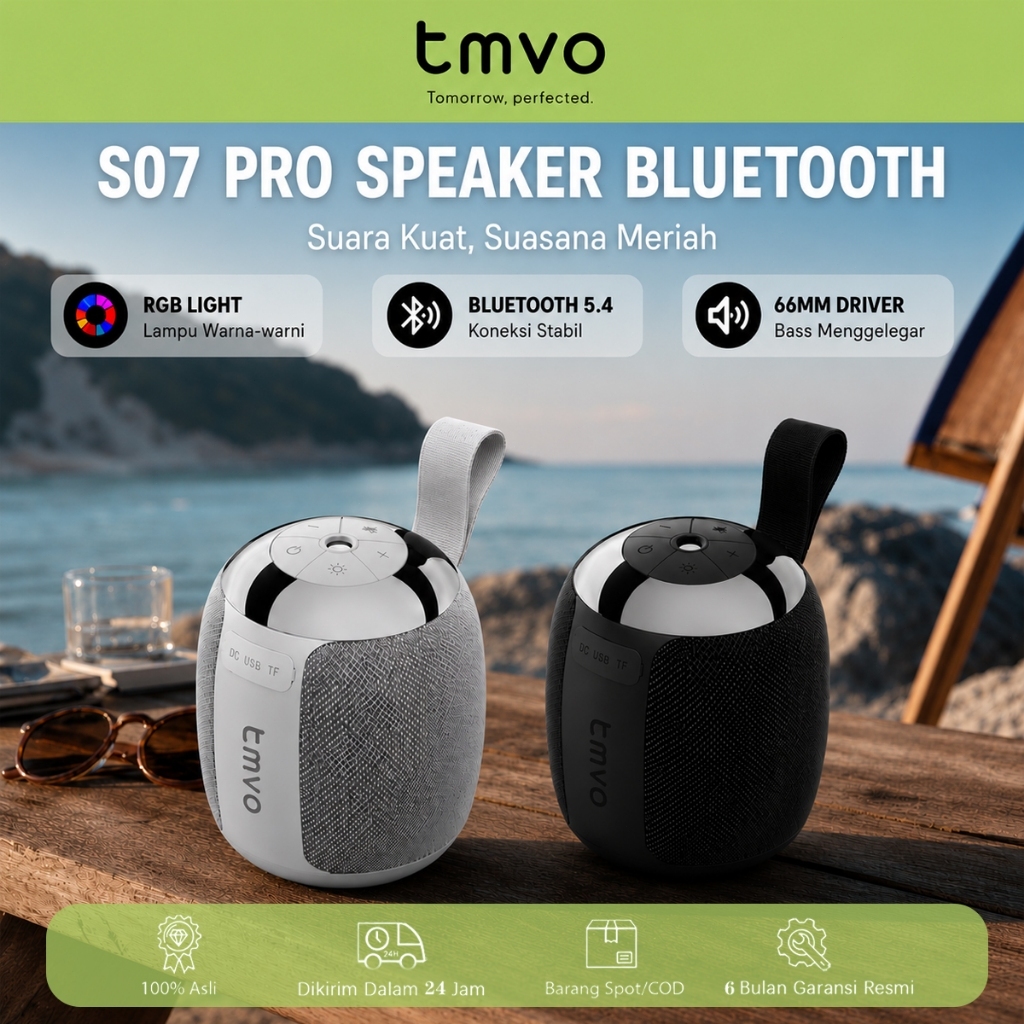 TMVO AIRROCK S07 Portable Bluetooth Speaker with RGB Colorful Light TWS Interkoneksi