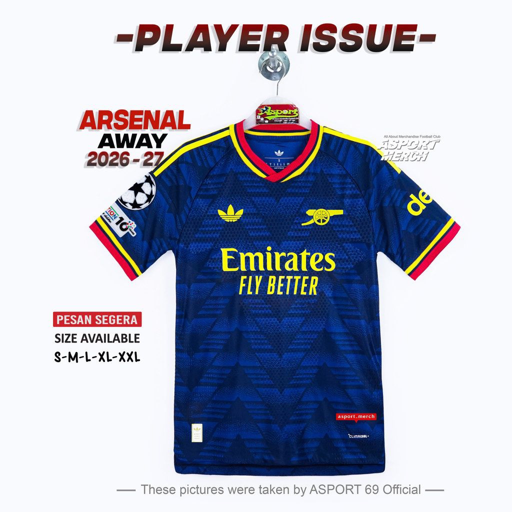JERSEY ARSENAL AWAY PLAYER ISUUE 2026 2027 ARSENAL AWAY 2627