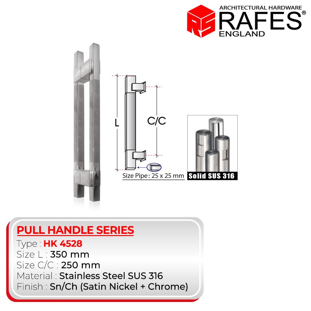 Handle Pintu / Tarikan Pintu Depan RAFES ENGLAND SUS 316 (HK 4528)