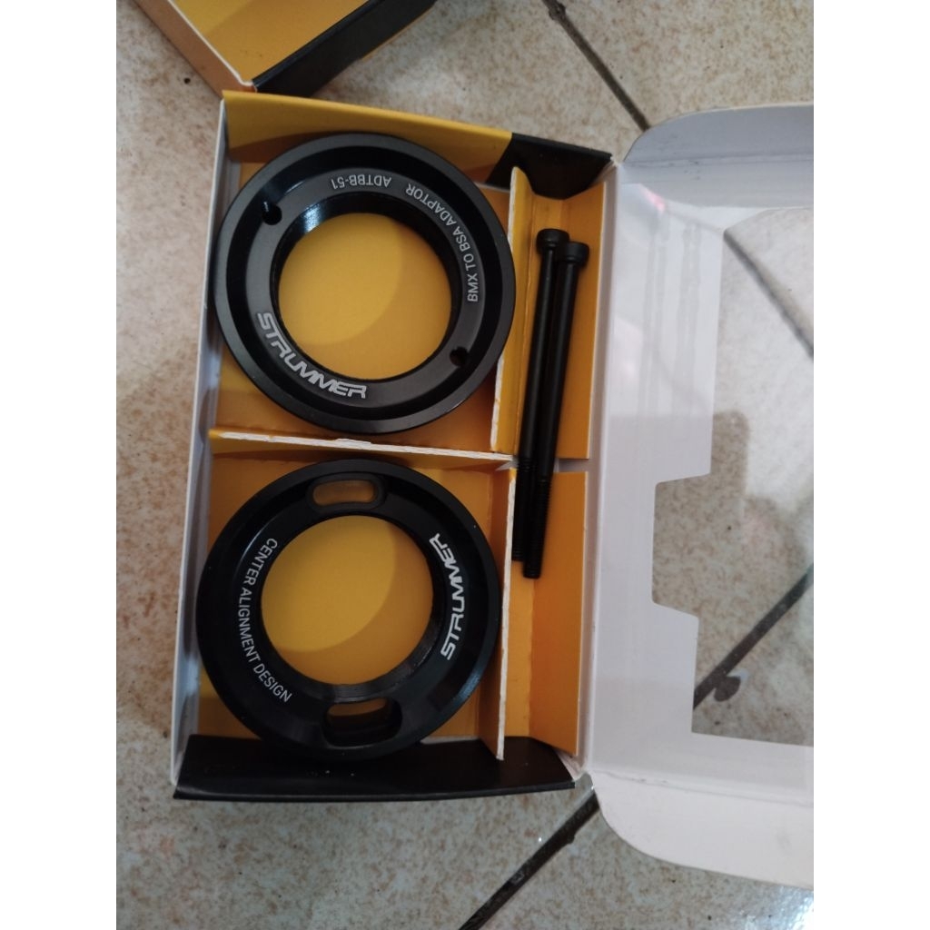 Adaptor BB Sepeda BMX Strummer ke BB Kotak Aluminium - Hitam