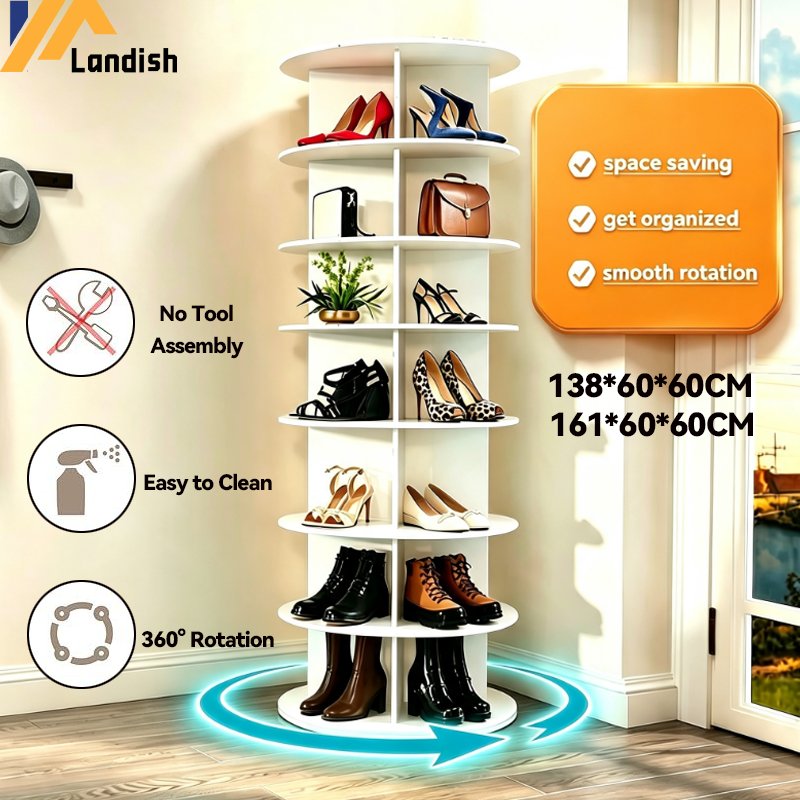 Rak Sepatu Putar Lemari 6/7Lantai Sepatu Putar Rak Berputar Penyimpanan Sepatu Praktis Rak Sepatu Mi