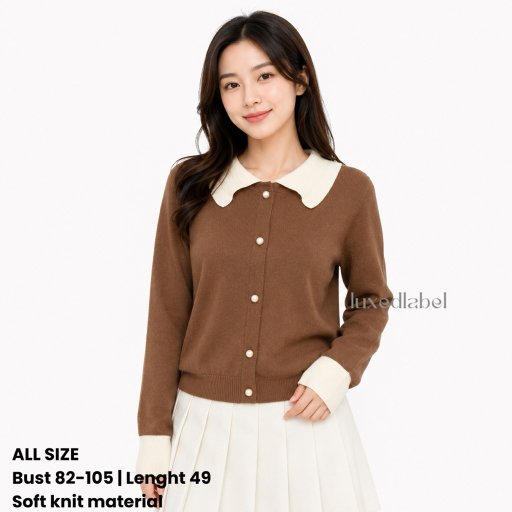 [LUXE.DLABEL] -  G5 TOP  Atasan Rajut Wanita Atasan Rajut wanita Atasan lengan panjang rajut Kaos wa