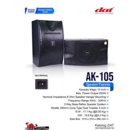Speaker DAT AK 105 / AK105 Speaker Pasif 10 Inc original