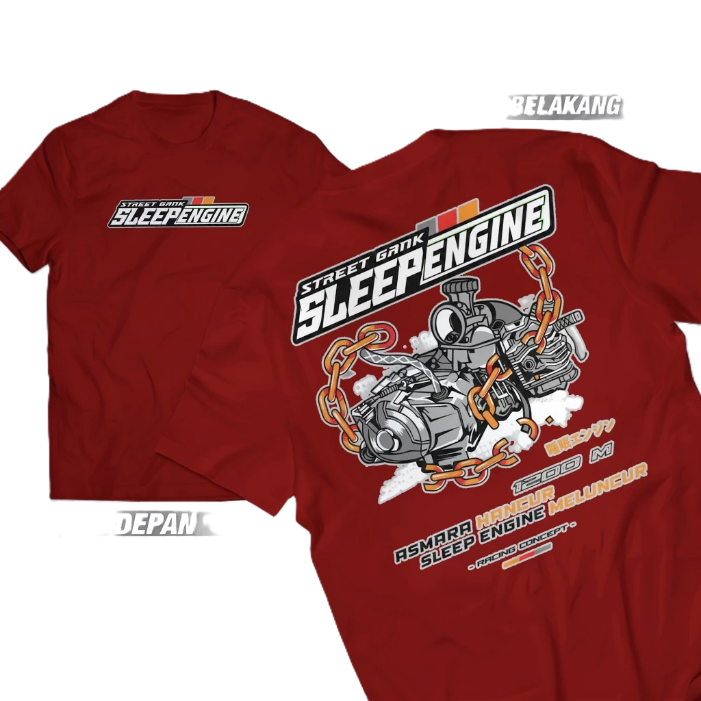 kaos STREET GANK SLEEP ENGINE kaos Distro STREET GANK SLEEP ENGINE Pria dan Wanita