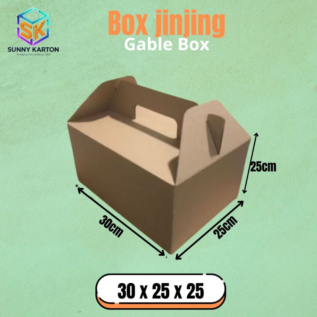 Kardus Jinjing 30x25x25 Gable Box Polos
