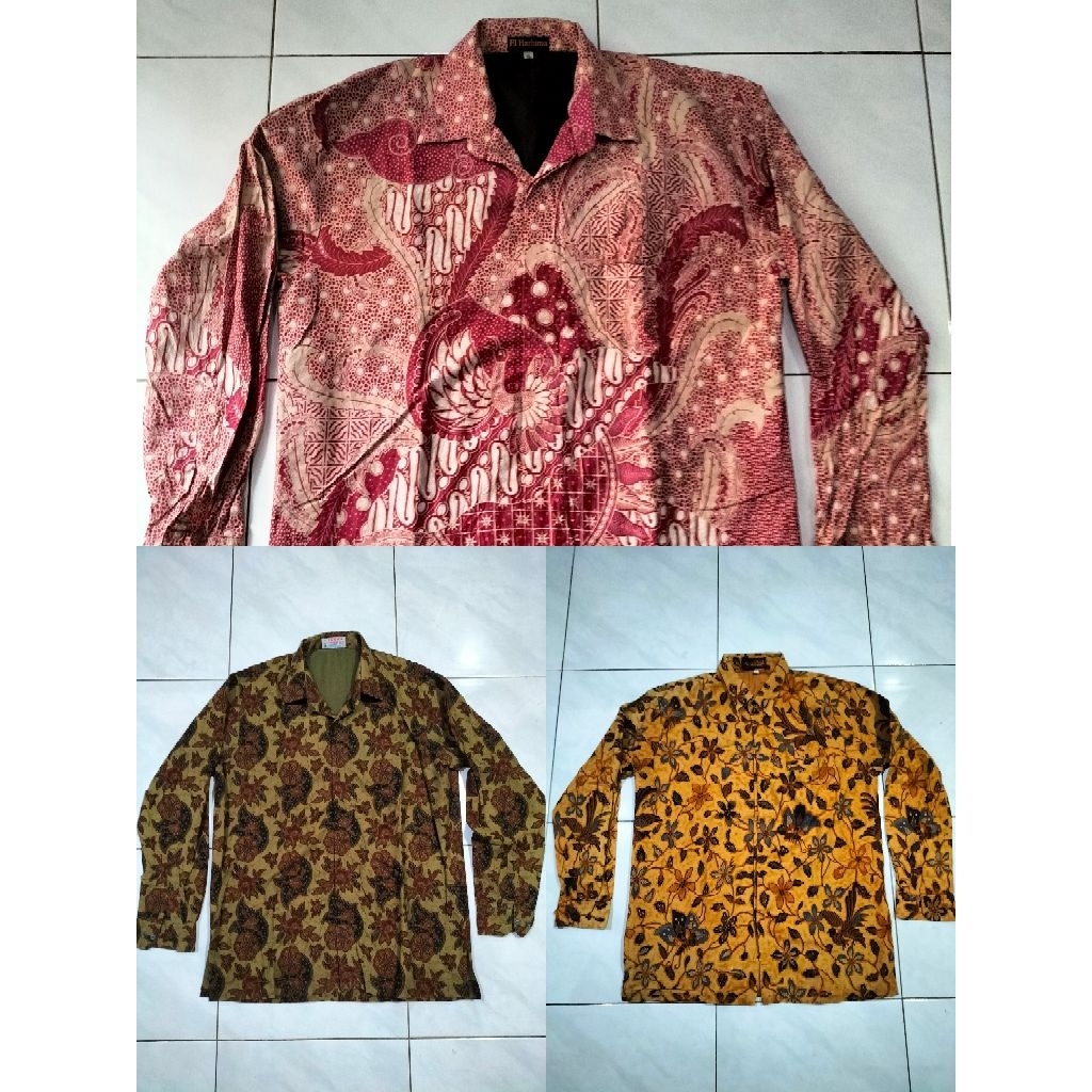 Preloved  Kemeja Batik Pria Lengan Panjang Size XL El Hazhima, Pekalongan & Nurul Burhani