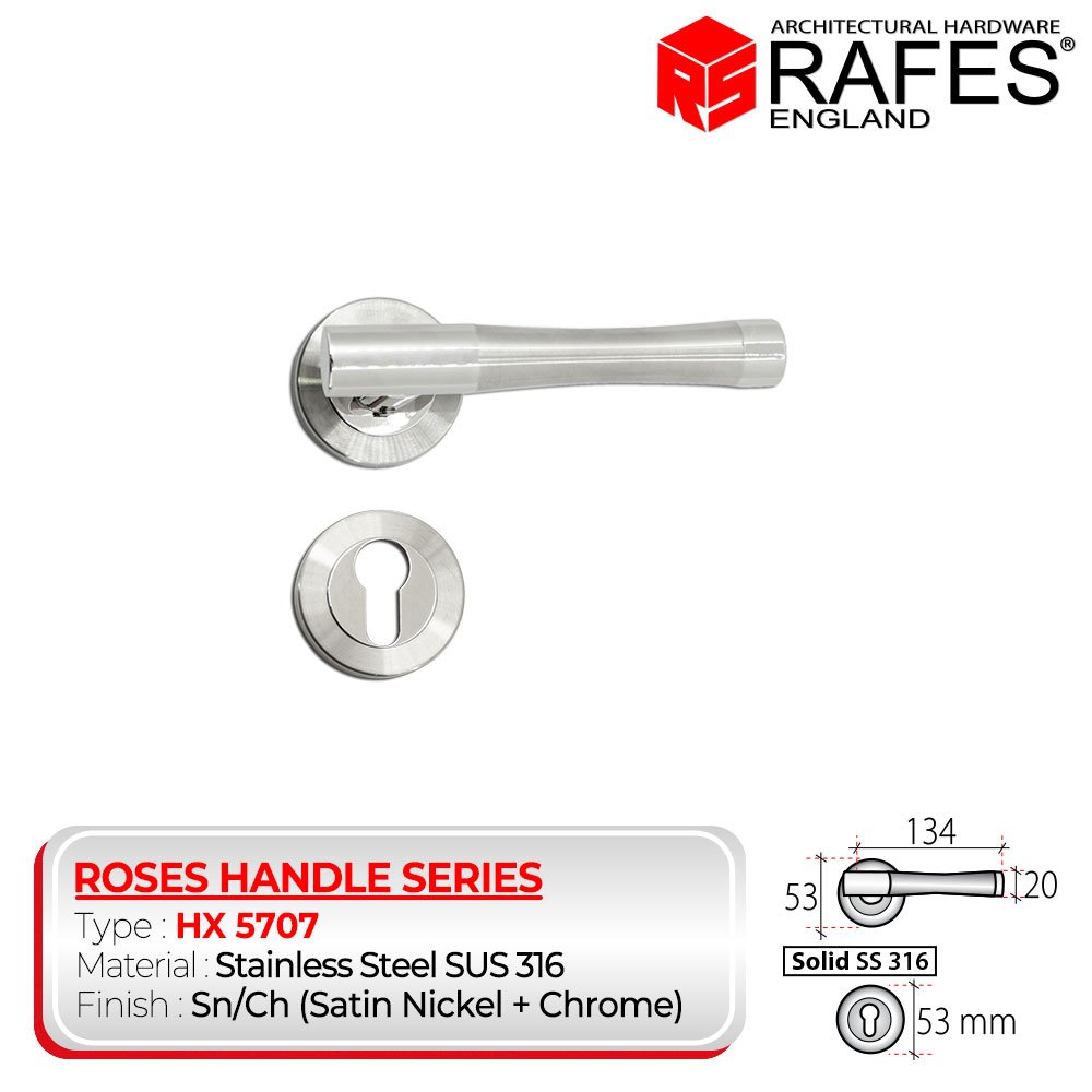 Handle Pintu RAFES Stainless Steel SUS 316 / No Karat (HX 5707)