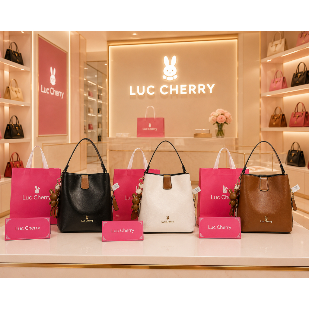 RJ 41009 (FREE PAPERBAG + SERTIFIKAT) RISCE TAS LUC CHERRY LC ORI SELEMPANG IMPORT WANITA CEWEK PERE