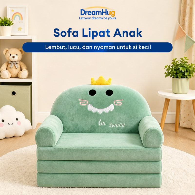 Sofa Anak Lipat Karakter Kartun Lucu Kursi Tempat Tidur Matras Anak Bayi Balita