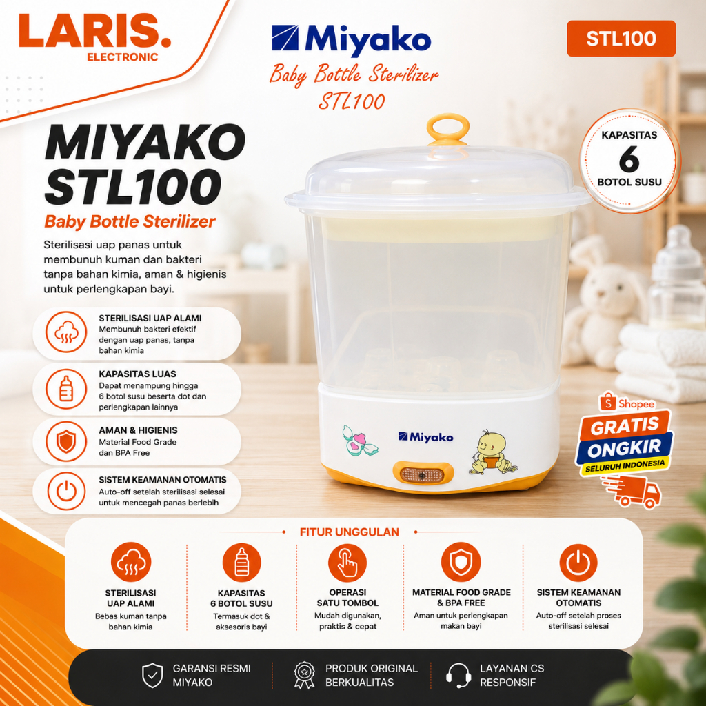 MIYAKO STERILIZER STL100 300W/STL-100/STL 100/STL-100/STL100/STERILIZER MIYAKO TERMURAH/MIYAKO STERI