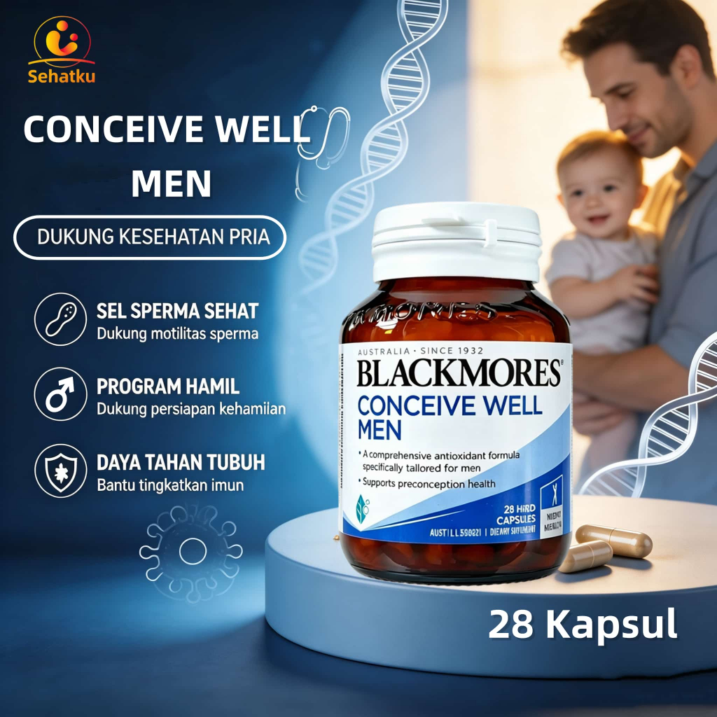 Blackmores Conceive Well Men 28 Kapsul - Suplemen Kesehatan Sperma, Antioksidan, Energi