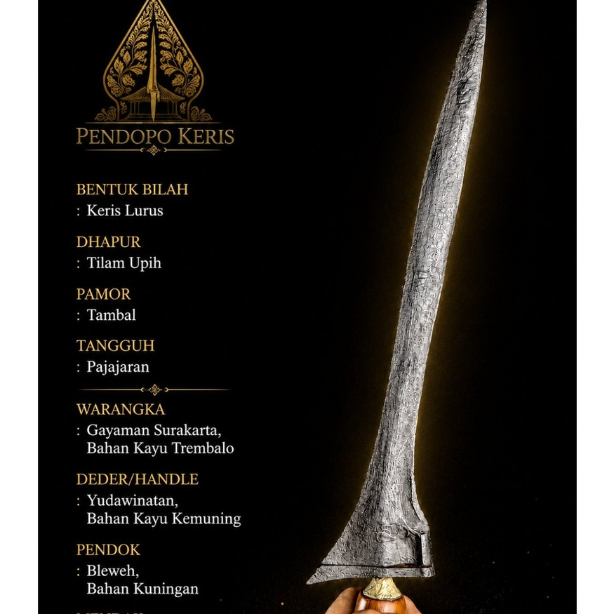 Keris Tilam Upih Pamor Tambal Tangguh Pajajaran