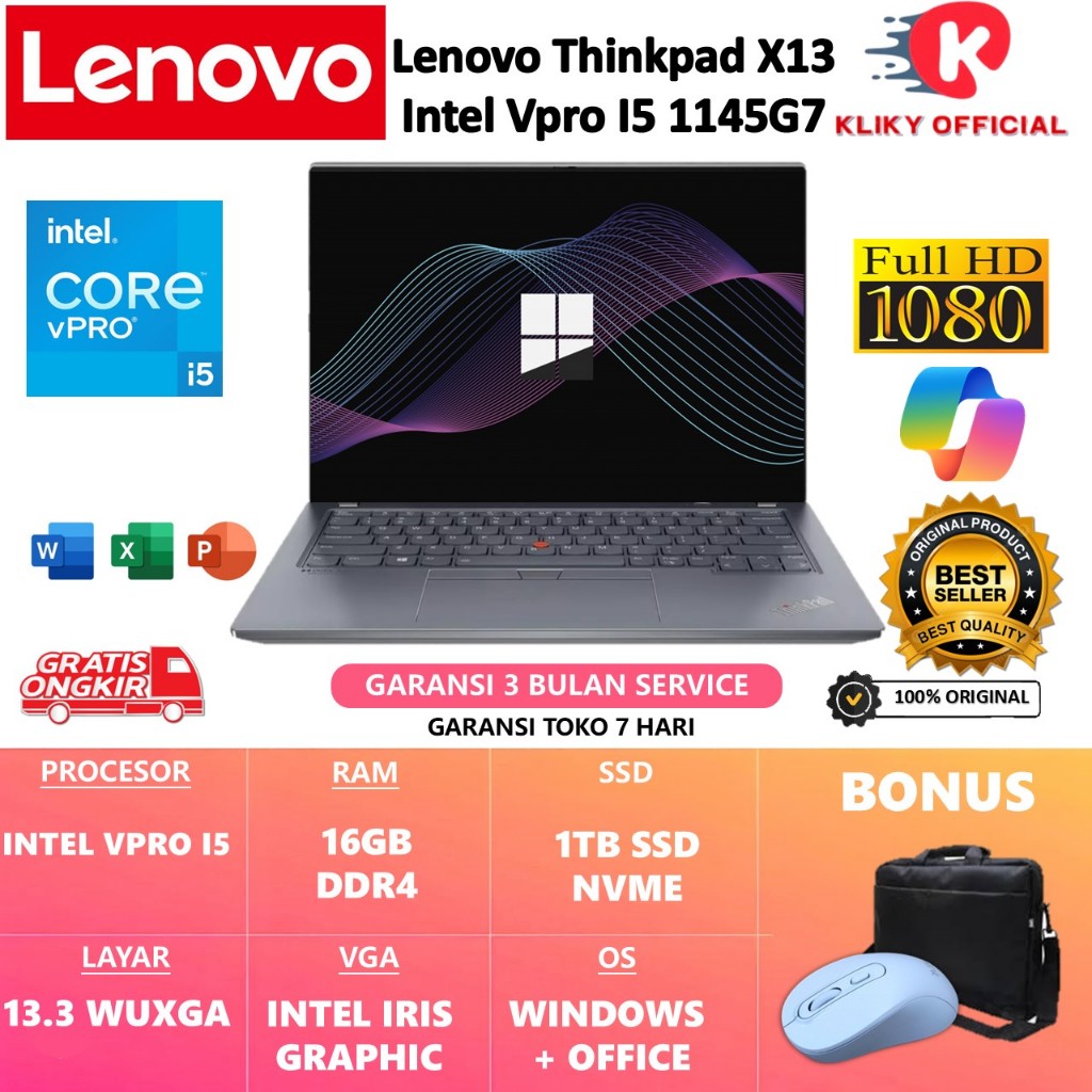 Lenovo Thinkpad X13 Intel Vpro I5 1145G7 16GB 1TB 13.3 Wuxga Touch Win10 Pro Grey