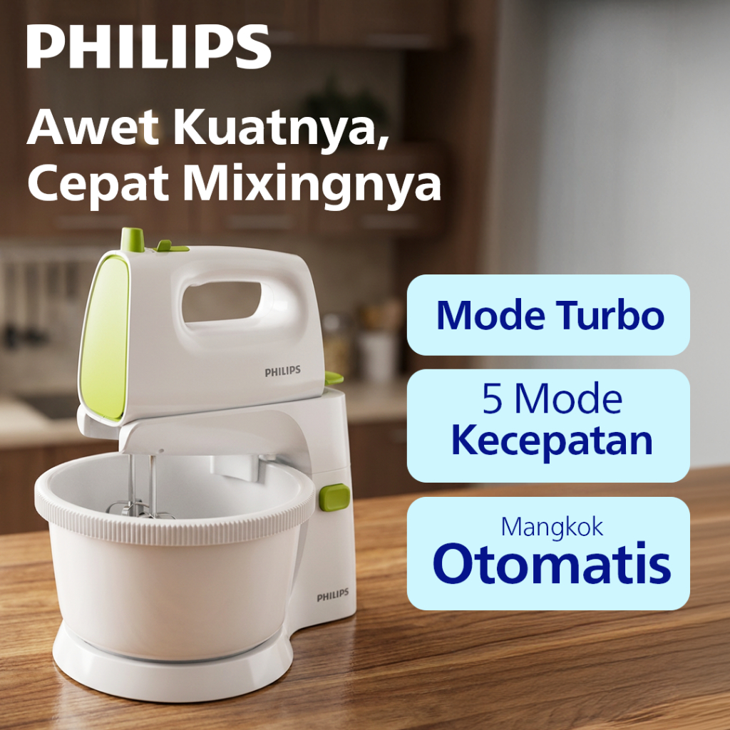Mixer Philips -  2 Liter -  HR1559/40 - Stand Mixer -  Mikser Philips -Mixer Pencampur - Mixer Kue -