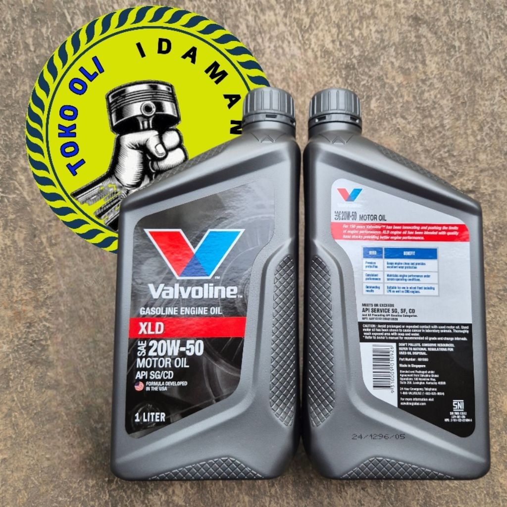 OLI MESIN VALVOLINE 20W50 KEMASAN 1 LITER API SG /CD