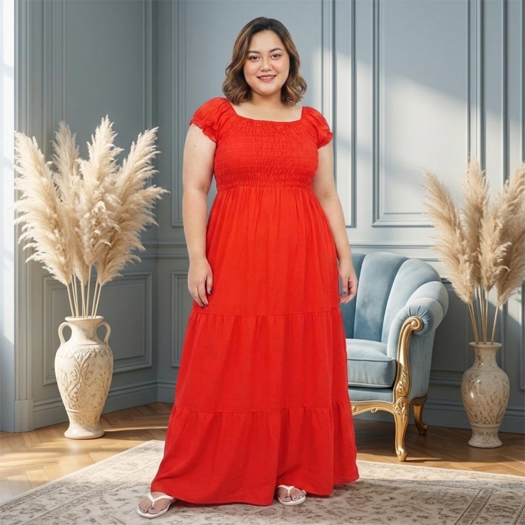 Dress Canda Lengan Jumbo Model Longgar Adem & Elegan