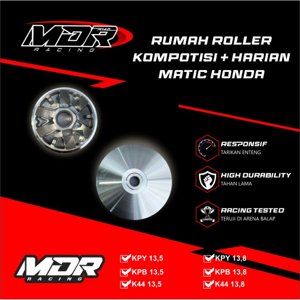 rumah roller mdr racing k44,kvb, kvy