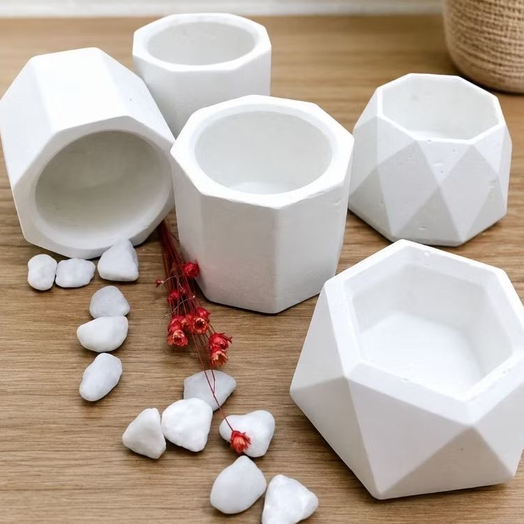 Pot Mini Geometris Semen Gypsum | Pot Hexagonal Multifungsi | Cetakan Lilin Aromaterapi | Pot Sukule