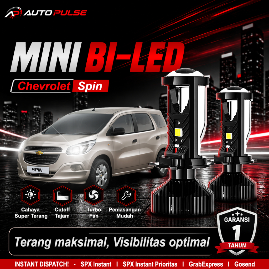 H4 Mini Bi-LED Lampu Projie Super Terang Putih Projector Mobil T9 Chevrolet Spin