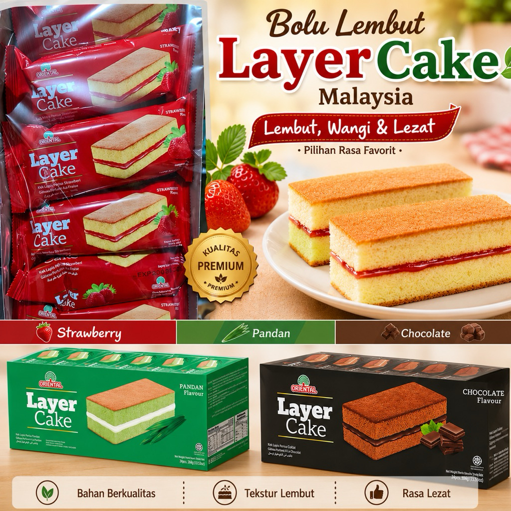 ORIENTAL Layer Cake Malaysia Kue Bolu Malaysia Chocolate Layer Cake