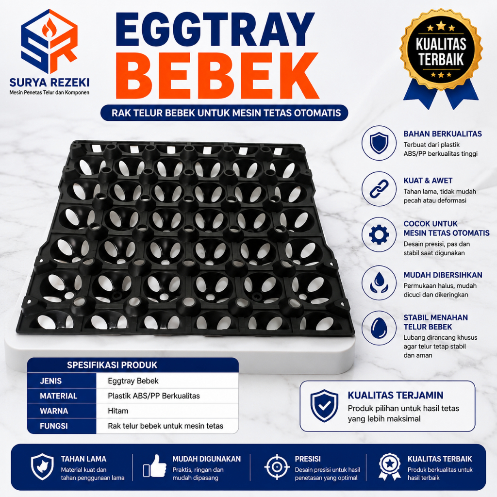 EGGTRAY BEBEK UNTUK MESIN TETAS TELUR / MESIN PENETAS TELUR
