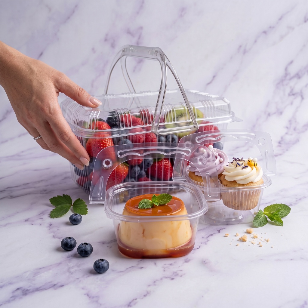 Tray Mika Bulat Kotak Mika Transparan Box Mika Mini Container Box Mini Isi Kue Dan Buah Container Mi