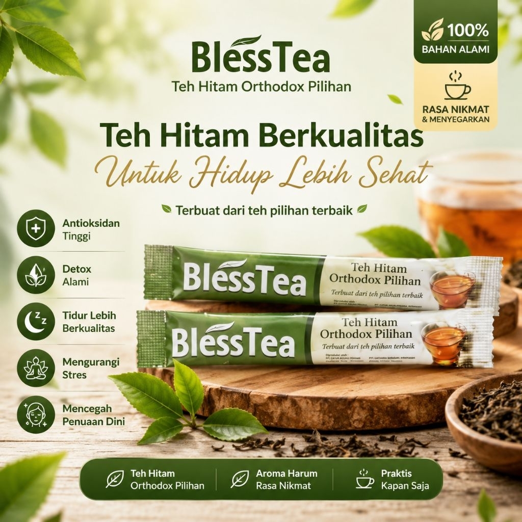 Teh Premium | Blesstea Original | Teh Hitam | 2 Gram | Sachet