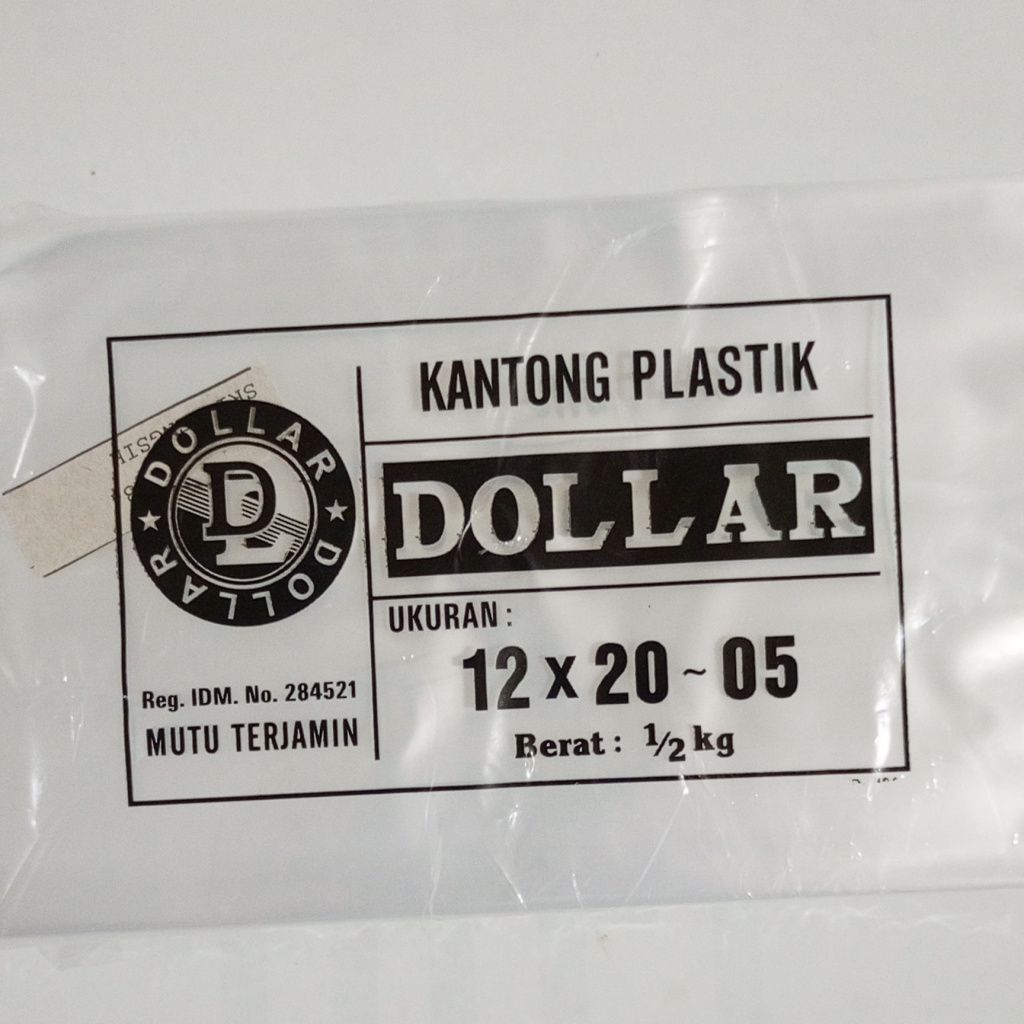 Kantong Plastik Dollar Tebal 05 12x20 12x25 15x20 15x25 15x35 25x40 500 gr /Plastik Snack