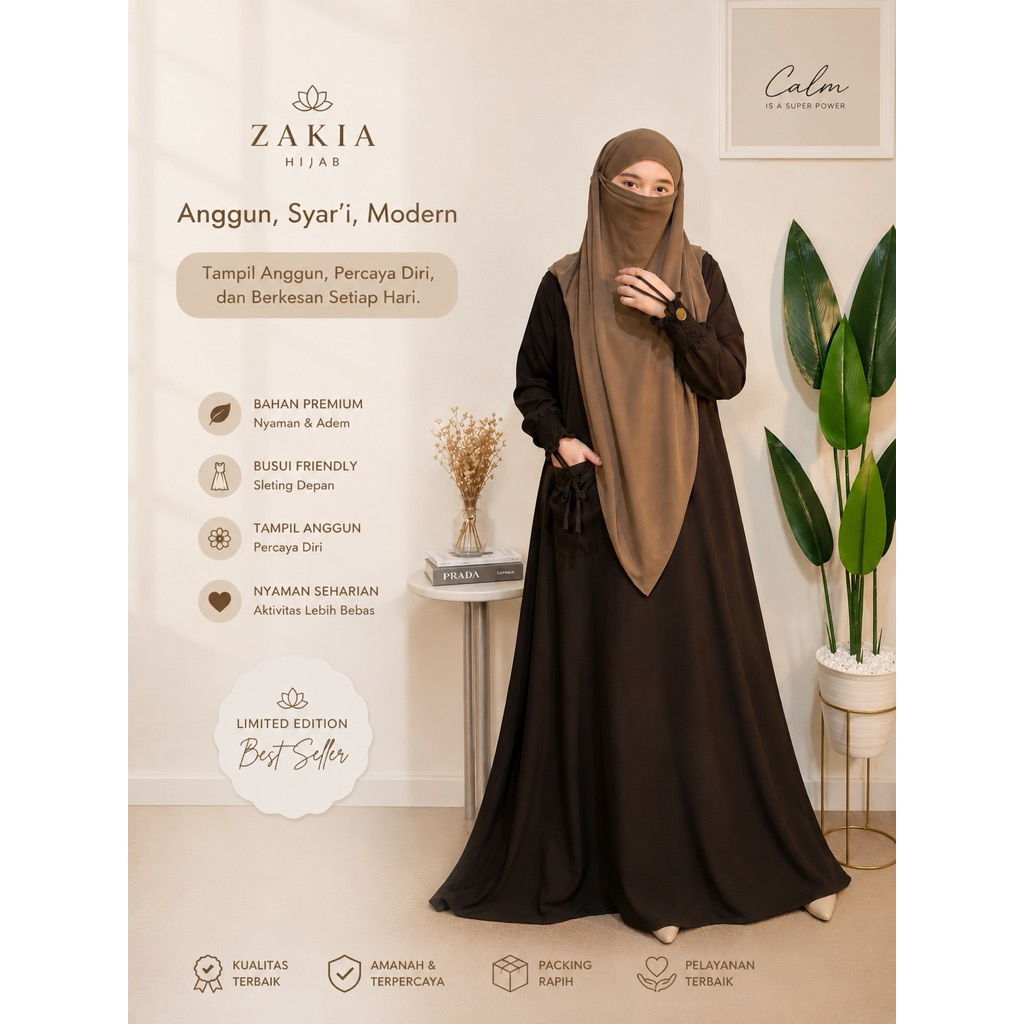 Terbaru Baju Gamis Naura Dress Sabrina Anti Uv Model Polos Seragaman pengajian Elegan