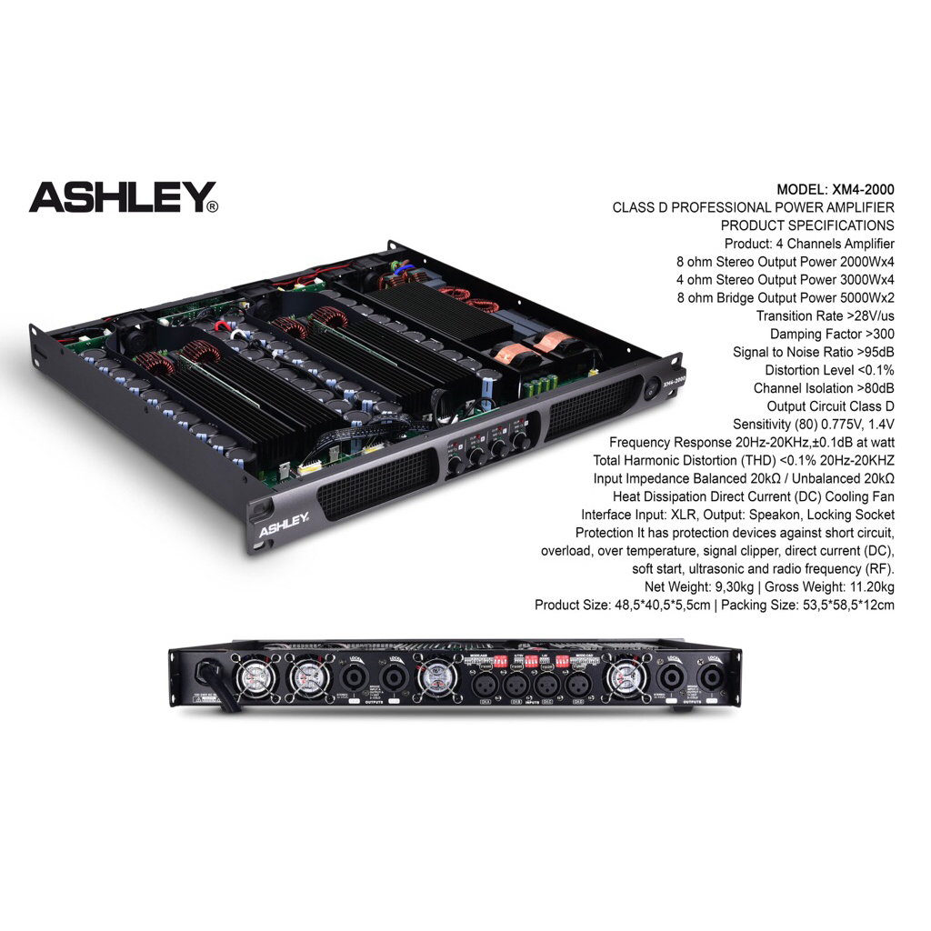 Power Ashley XM4-2000 Original CLASS D profesional