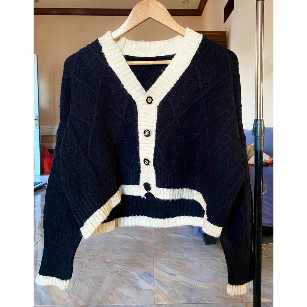 CARDIGAN CROP KEPANG / CARDIGAN RAJUT OVERSIZE CROP