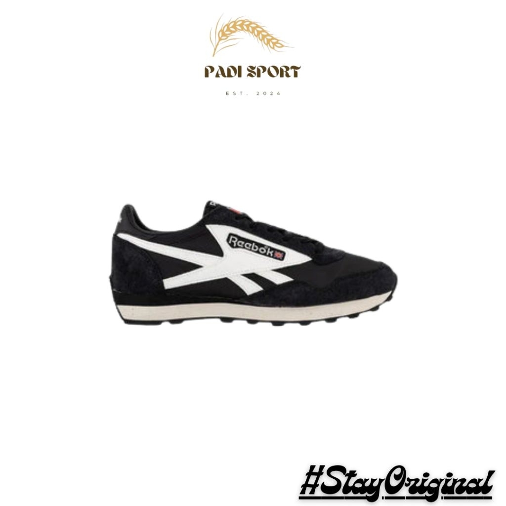 REEBOK AZTEC II BLACK/BLACK/CHALK (100231047) - SEPATU SNEAKER CASUAL SPORTSTYLE DAILY ORIGINAL RESM