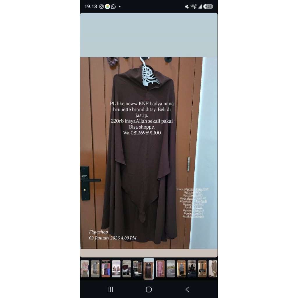 preloved khimar nonpad hadya