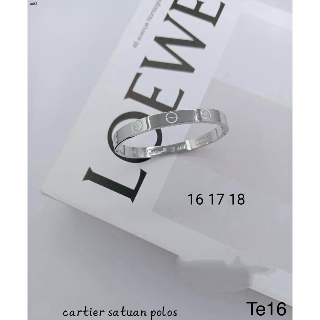 GELANG TITANIUM SILVER POLOS SILVER MATA