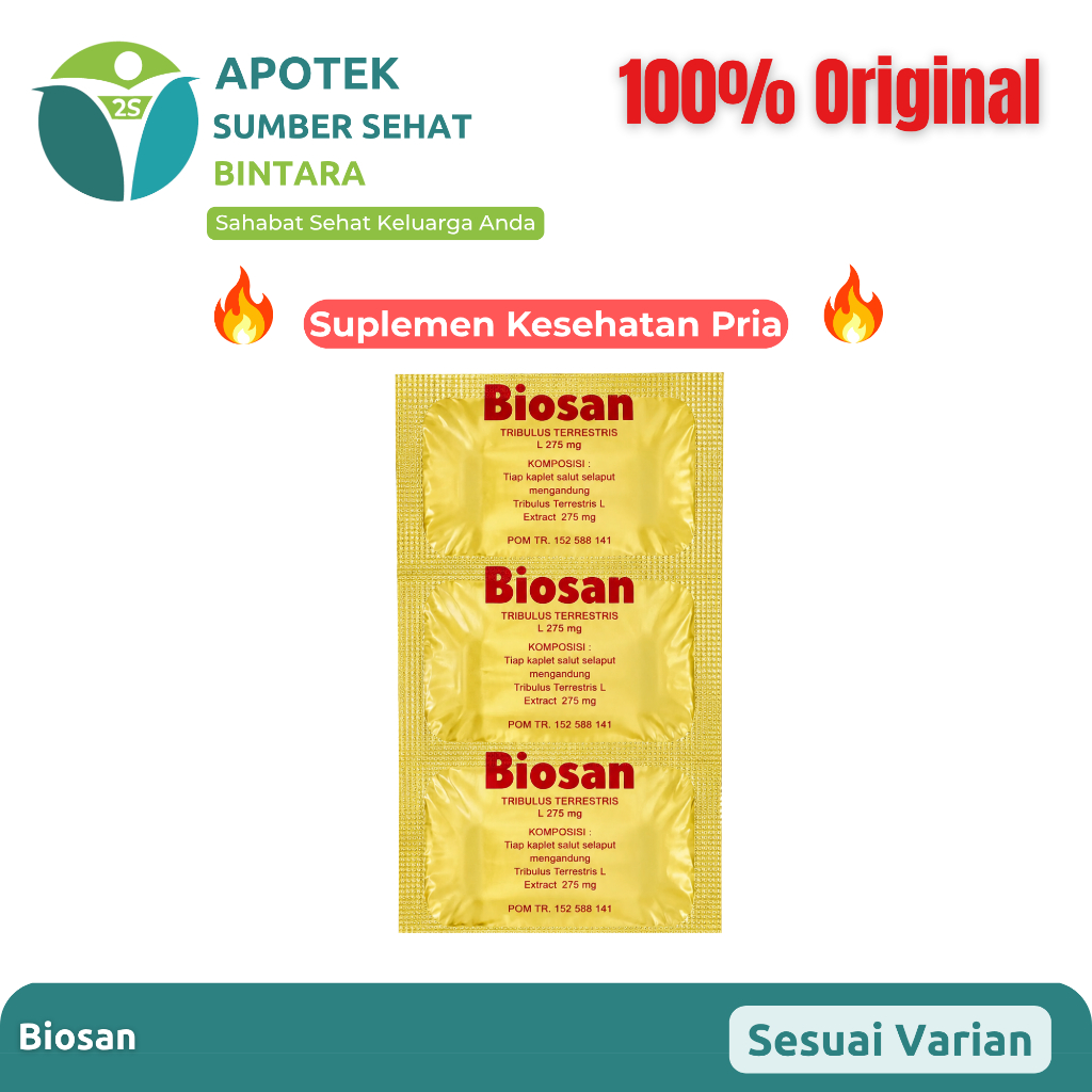 [STRIP] Biosan | Tribulus Terrestris 275 mg | Suplemen Herbal