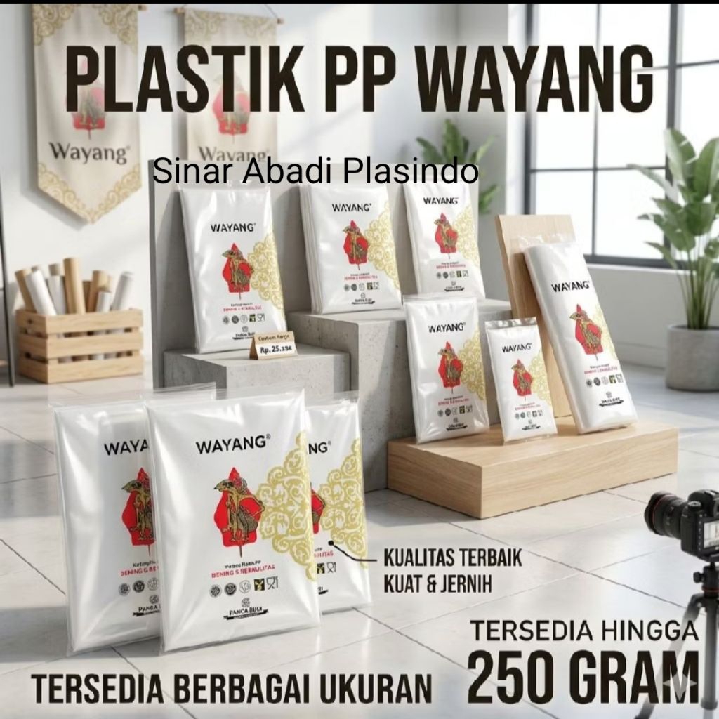 (-/+ 250gram)Kantong Plastik PP Bening Wayang Uk 15X30/15X25/15X30, Kantong Plastik Wayang, Plastik 