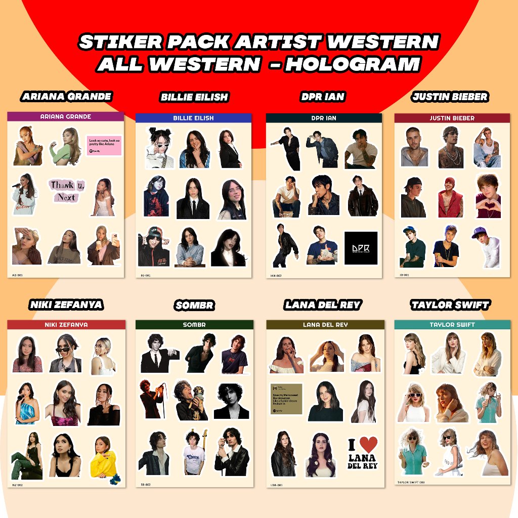 STICKER ALL WESTERN I SOMBR I SHAWN MENDES I CHARLIE PUTH I JUSTIN BIEBER I NIKI ZEFANYA I  WESTERN 