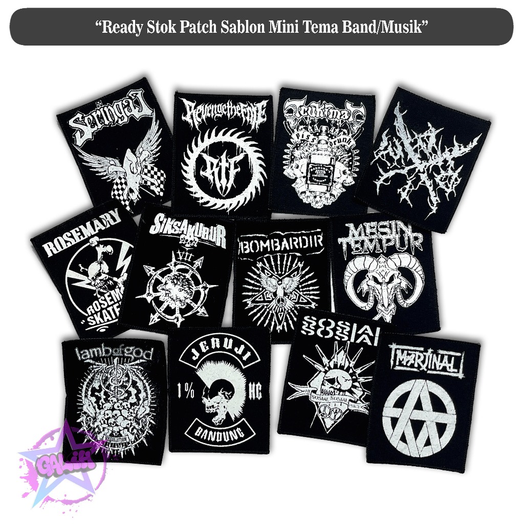 PATCH SABLON TEMA MUSIK PUNK TEMPELAN ROMPI AKSESORIS FASHION PATCH BORDIR BAND IRON PATCH MUSIK PAT