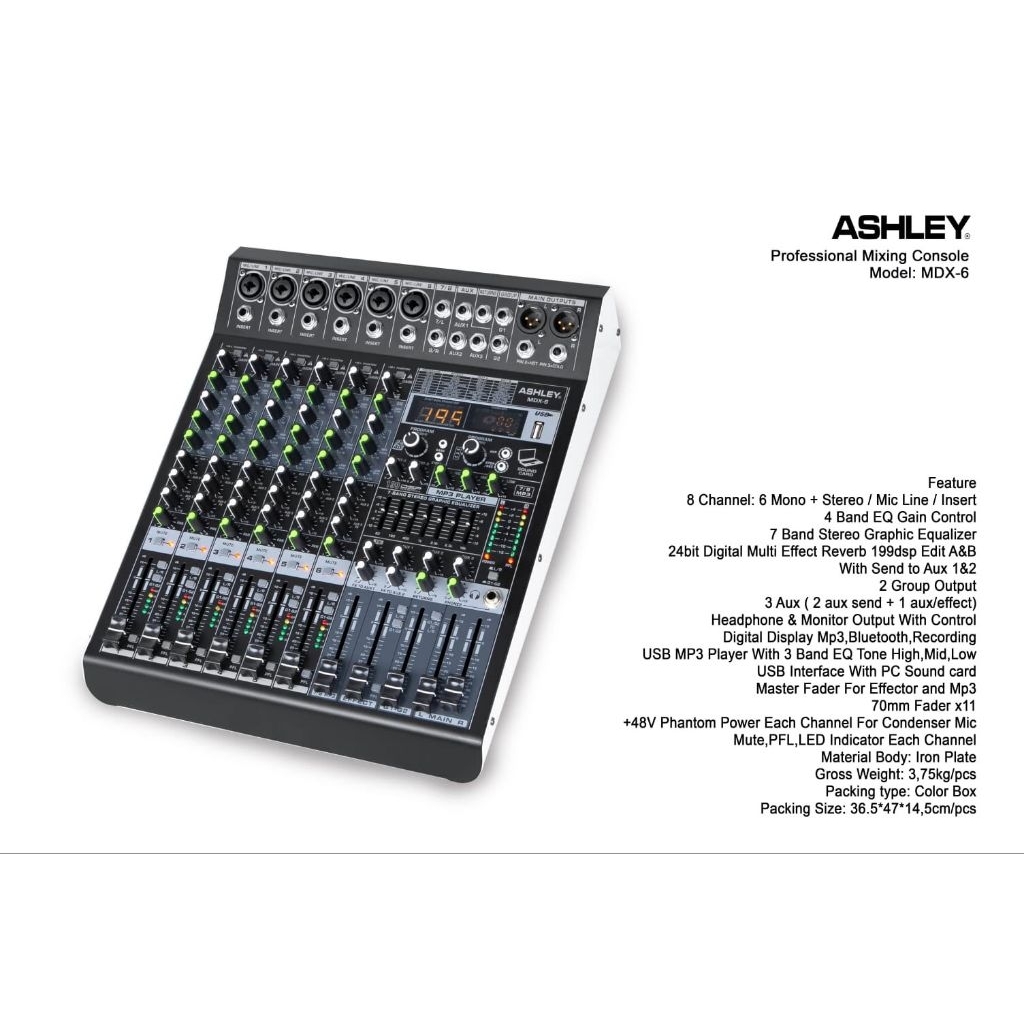 MIXER ASHLEY MDX 6/ Mixer Ashley Mdx 6/ mixer ashley mdx 6