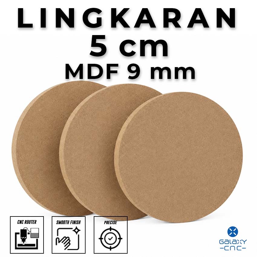 Lingkaran 5 cm - MDF 9 mm - MDF board / papan MDF kayu