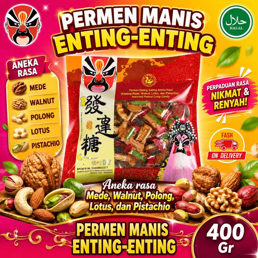 Permen Ting Ting / Permen Kacang Aneka Rasa 400 Gr / Halal