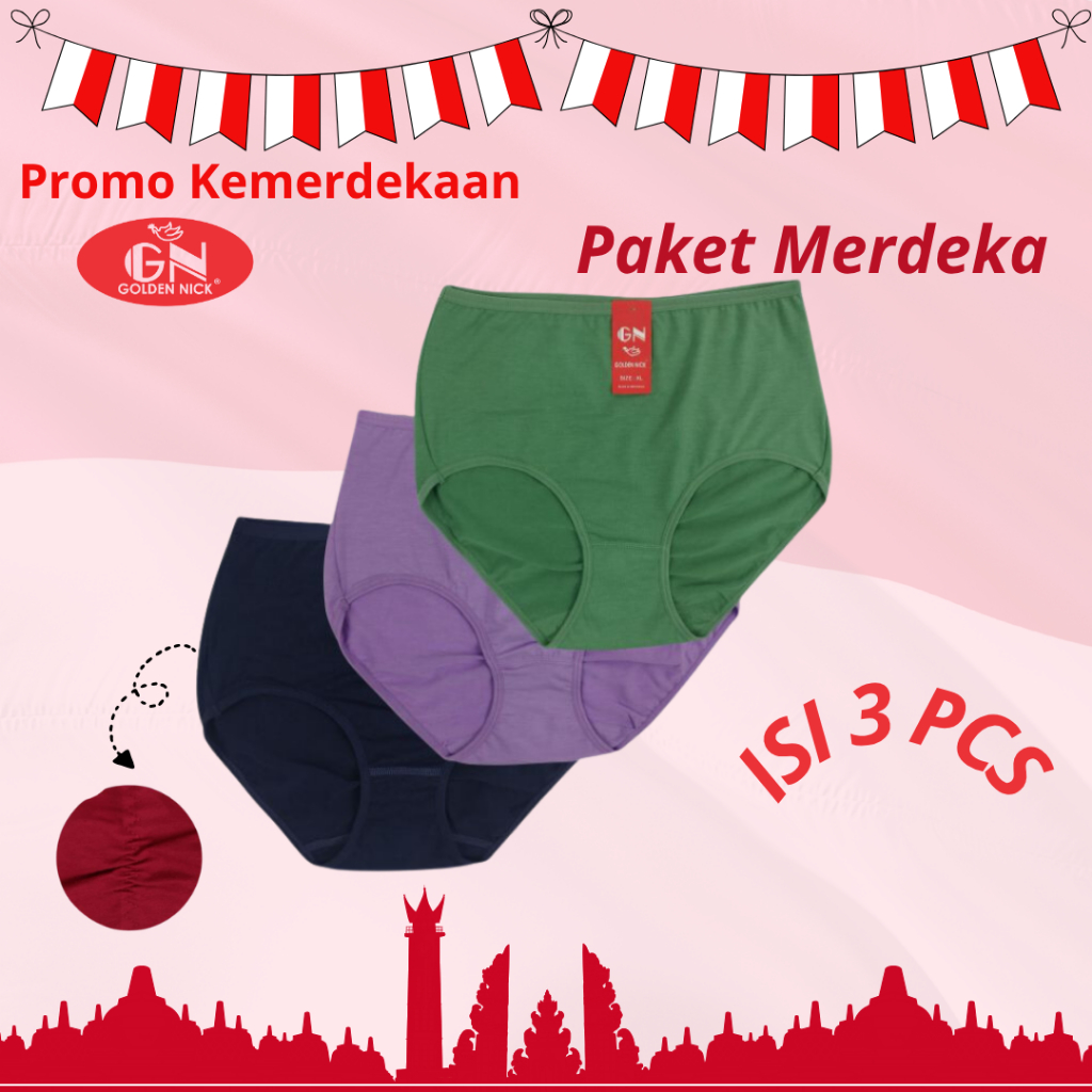 Golden Nick -  ( ISI 3 PCS ) Cd Jumbo Cd Kerut Belakang Cd 129 Cd Nyaman Murah Cd golden nick