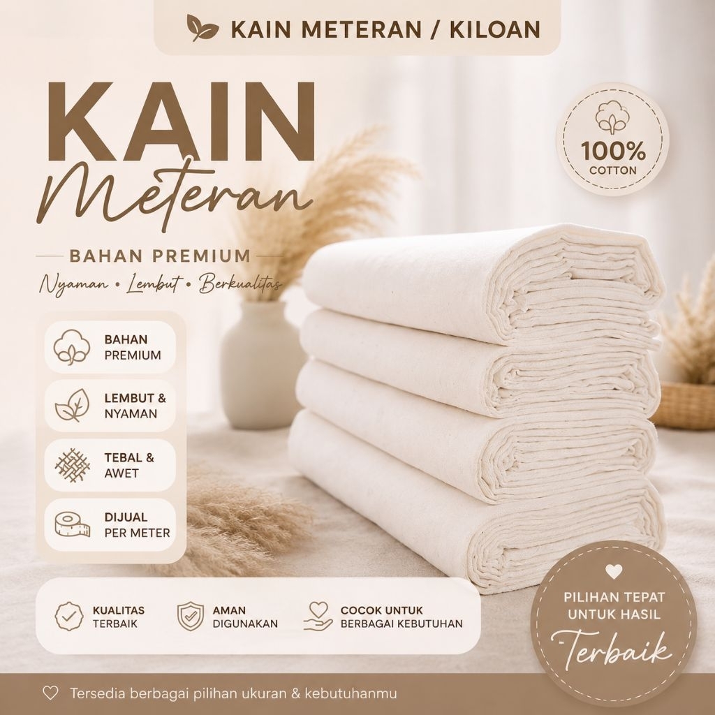 Kain katun tebal meteran / kiloan